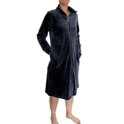 Trofe Velour Kåbe m. Lynlås Grey