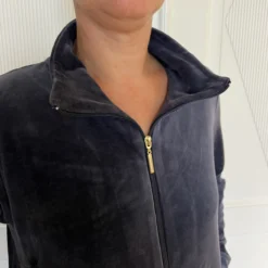 Trofe Velour Kåbe m. Lynlås Grey2