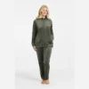 Damella Velour Hjemmedragt Dark Olive