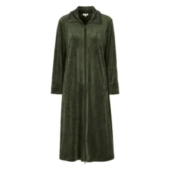 Damella Velour Kåbe m. lynlås Dark Olive