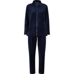Decoy Velour Hjemmedragt Navy2