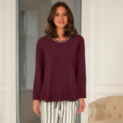 Lady Avenue Bamboo Flonel - Pyjamas Plum