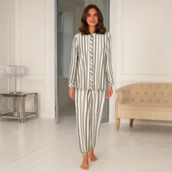 Lady Avenue Bamboo Flonel - Pyjamas m. skjorte OlivePlum2