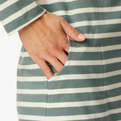 Schiesser Natkjole m. Langt aerme Mineral Green2