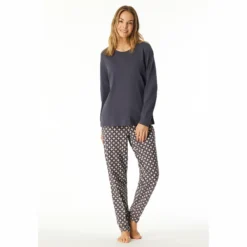 Schiesser Pyjamas m. Langt ærme Graphite