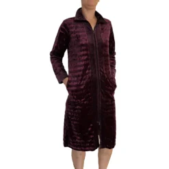 Damella Velour Kåbe m. lynlås Dark Plum