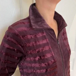 Damella Velour Kåbe m. lynlås Dark Plum