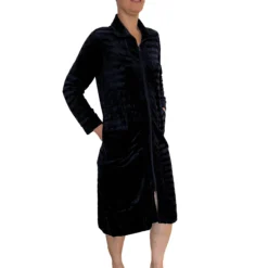 Damella Velour Kåbe m. lynlås Navy