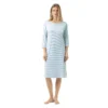 Mey Simple Stripes Natkjole m. 34 ærme Alice Blue