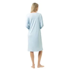 Mey Simple Stripes Natkjole m. 34 aerme Alice Blue Bagfra