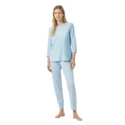 Mey Simple Stripes Pyjamas m. 78 ben Alice Blue