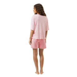 Mey Simple Stripes Pyjamas m. Shorts Bridal Rose zoom