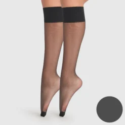 DIM Mes Essentiel Voile Knæstrømpe 2 pak Poivre